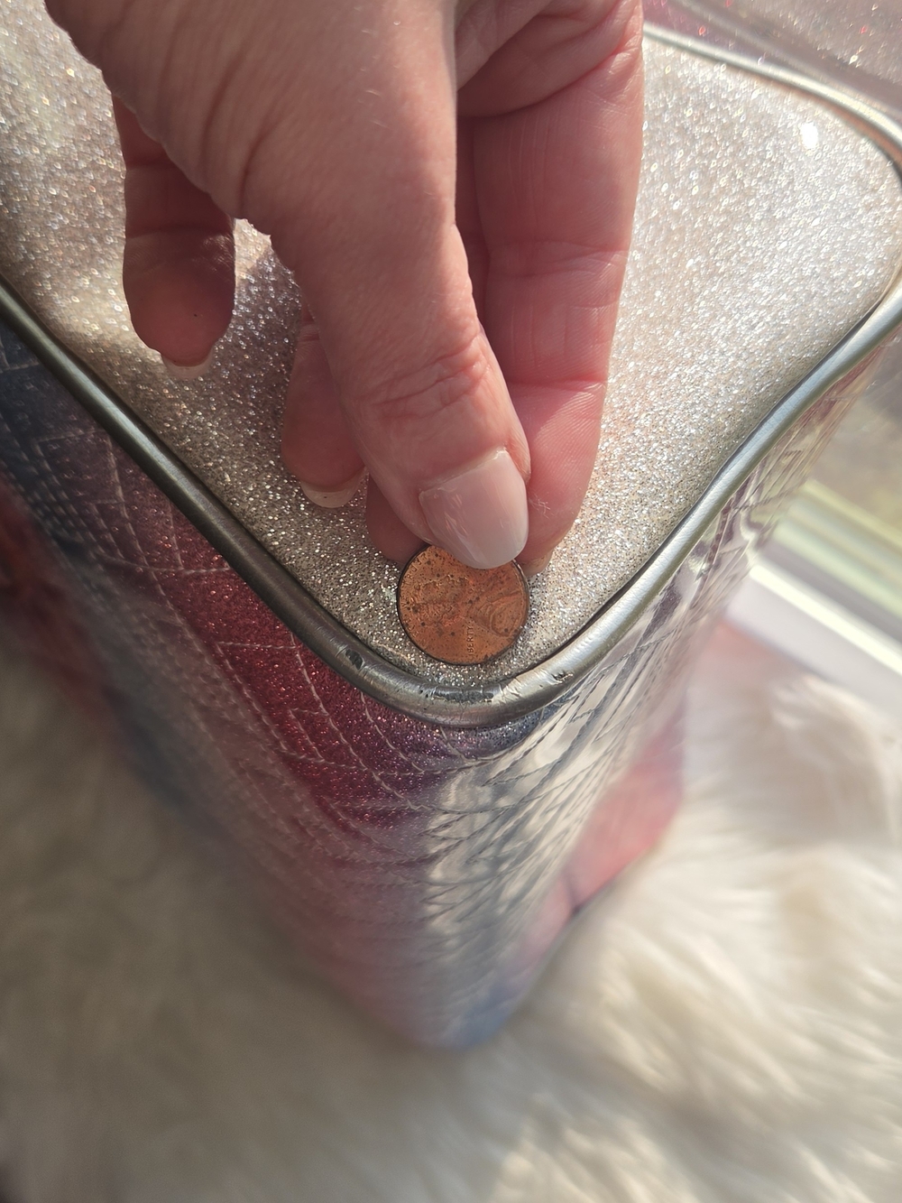 Consuela Iridescent Pink & Silver Tote - Picture 6 of 10